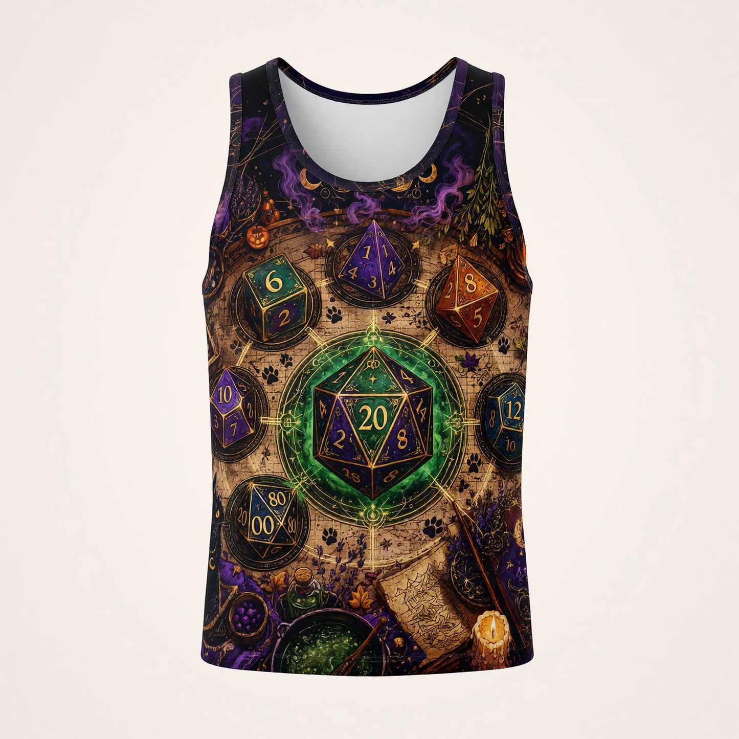 Witchy Dice AOP Apparel - Mystic Fantasy RPG Streetwear