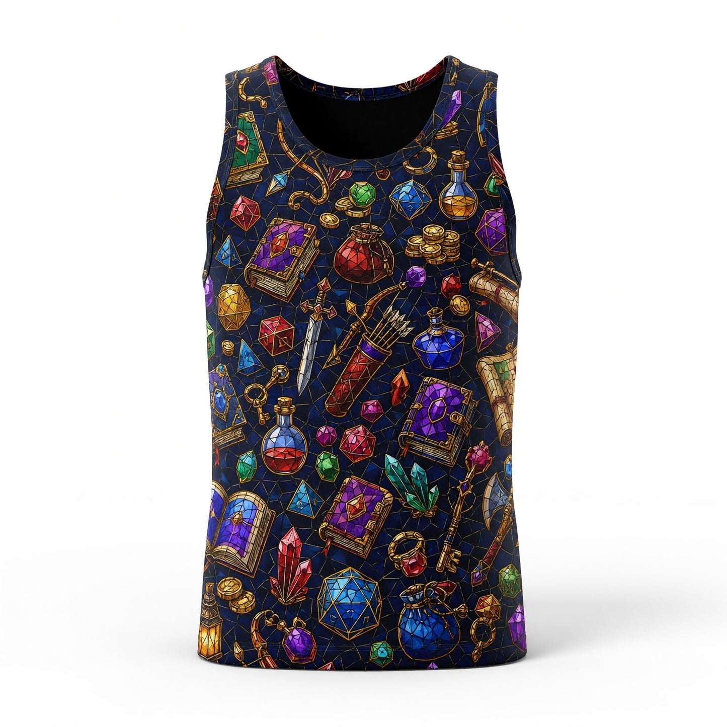 Stained Glass Loot AOP T-Shirt - Fantasy RPG Tabletop Gaming