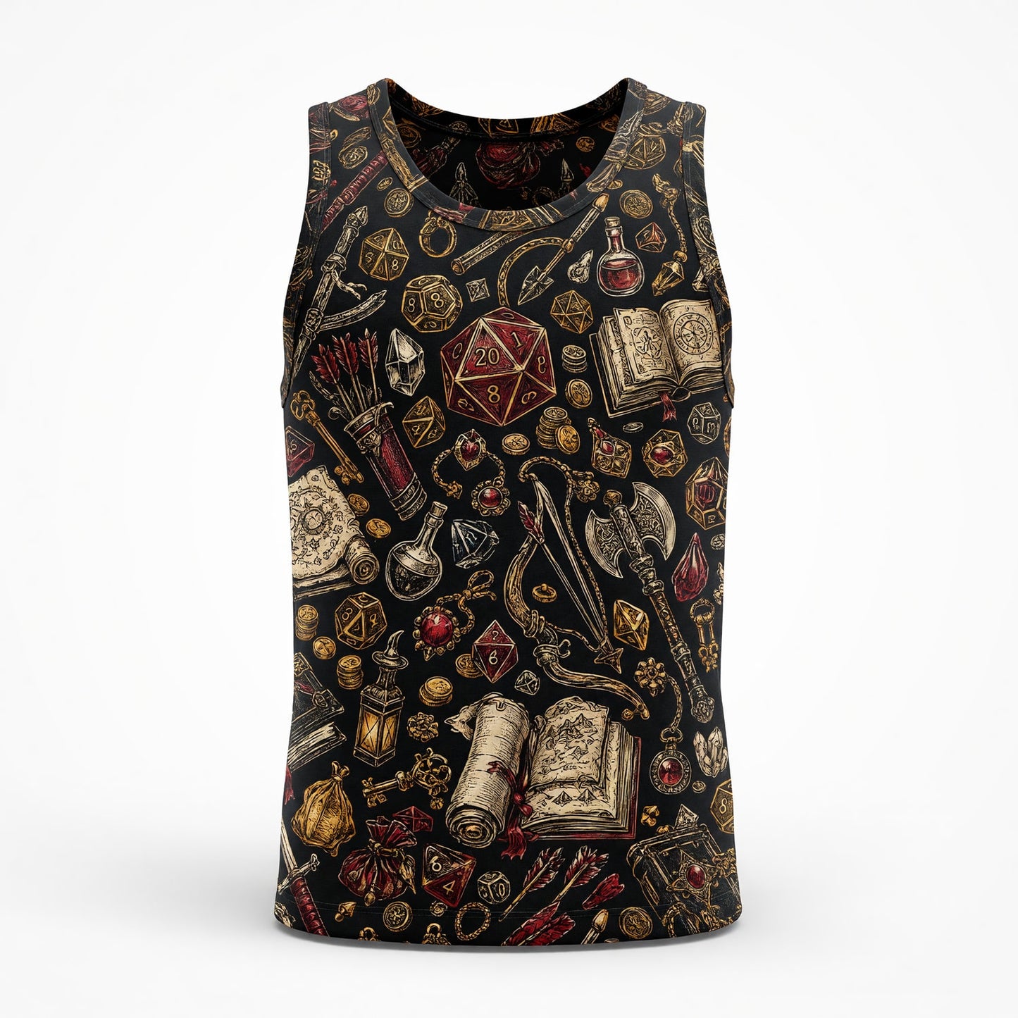 Fantasy Dungeon Dice AOP T-Shirt - Fantasy RPG Pattern Apparel
