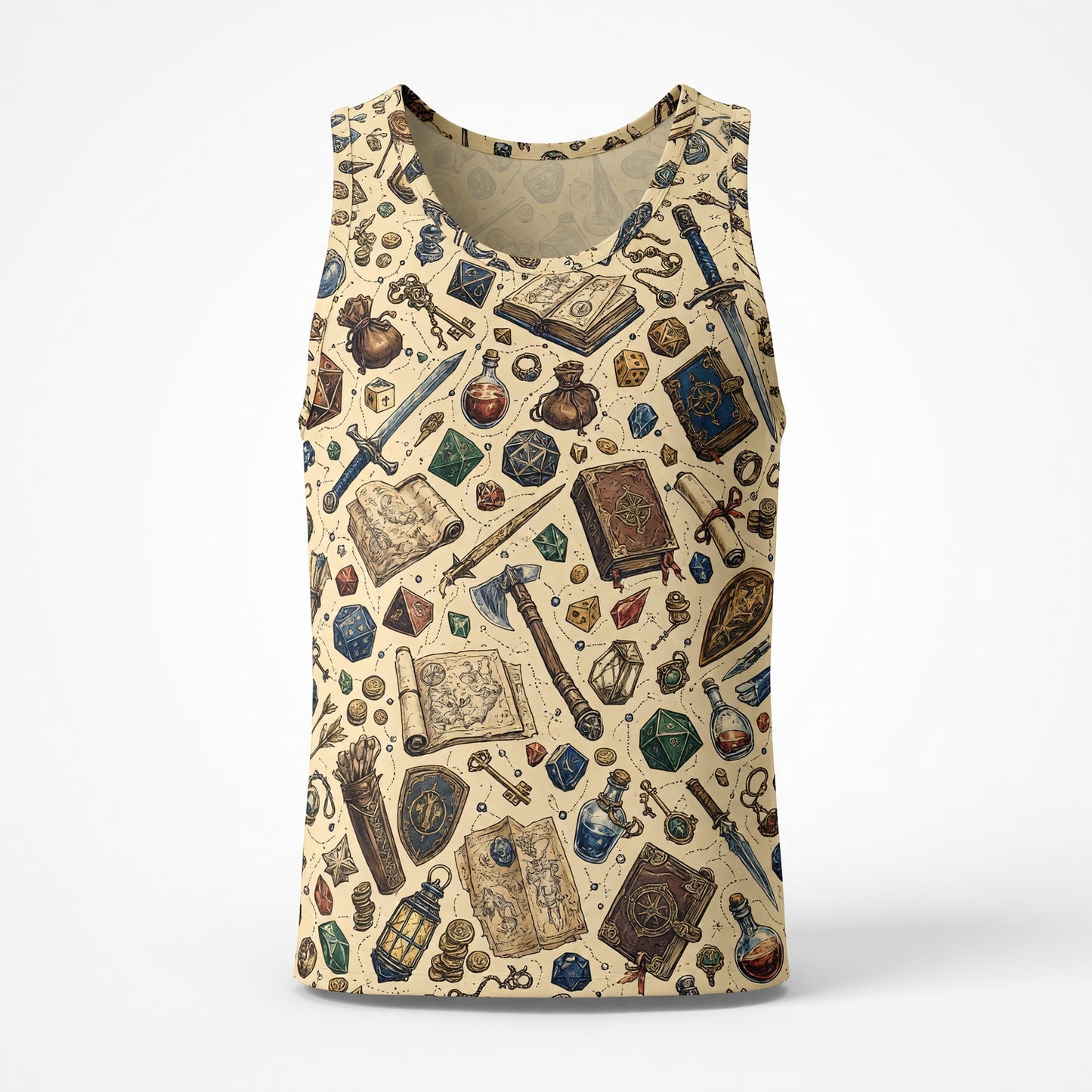 Fantasy Dungeon AOP T-Shirt - RPG Dice Fantasy Pattern