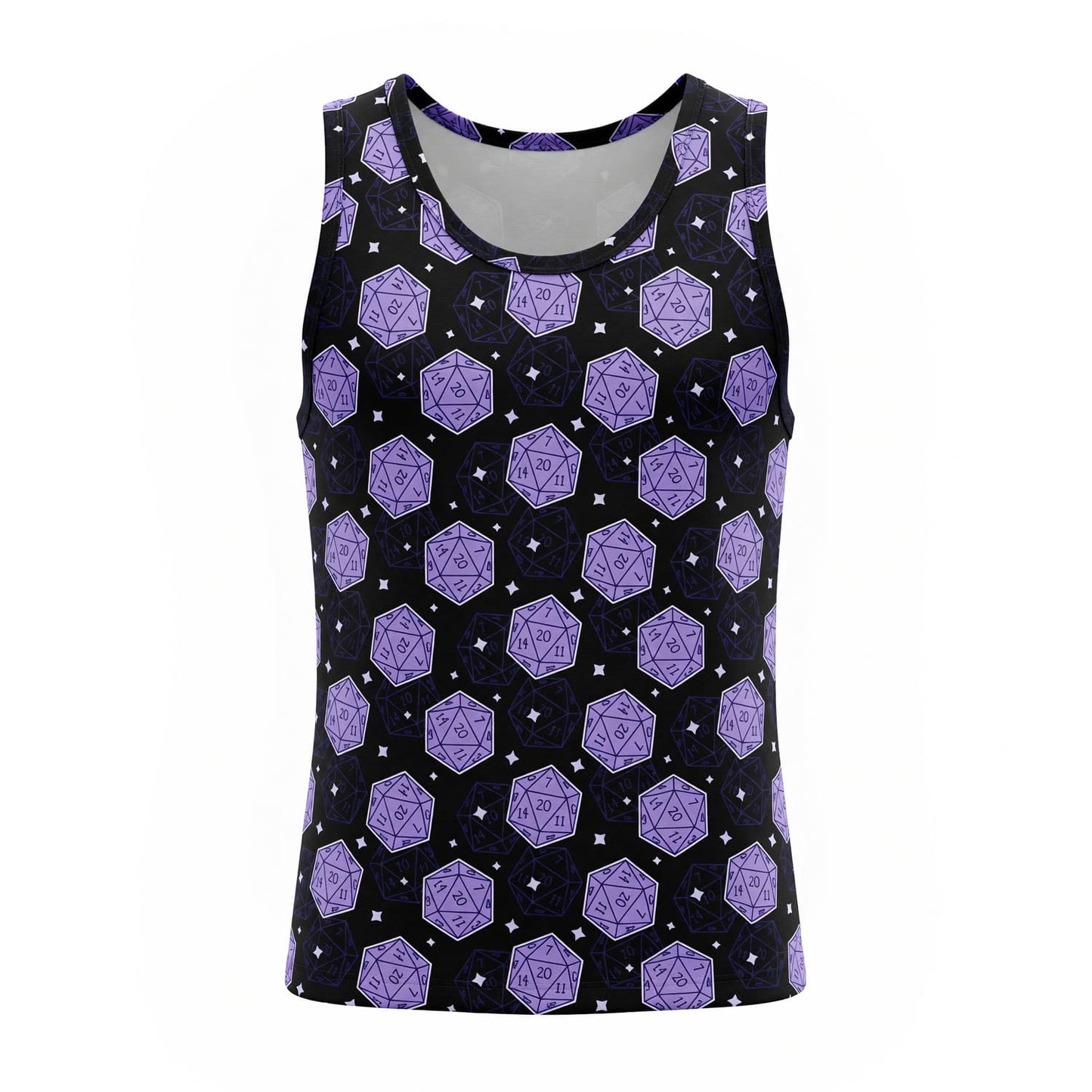 D20 Dice AOP T-Shirt - Purple RPG Tabletop Gaming Pattern