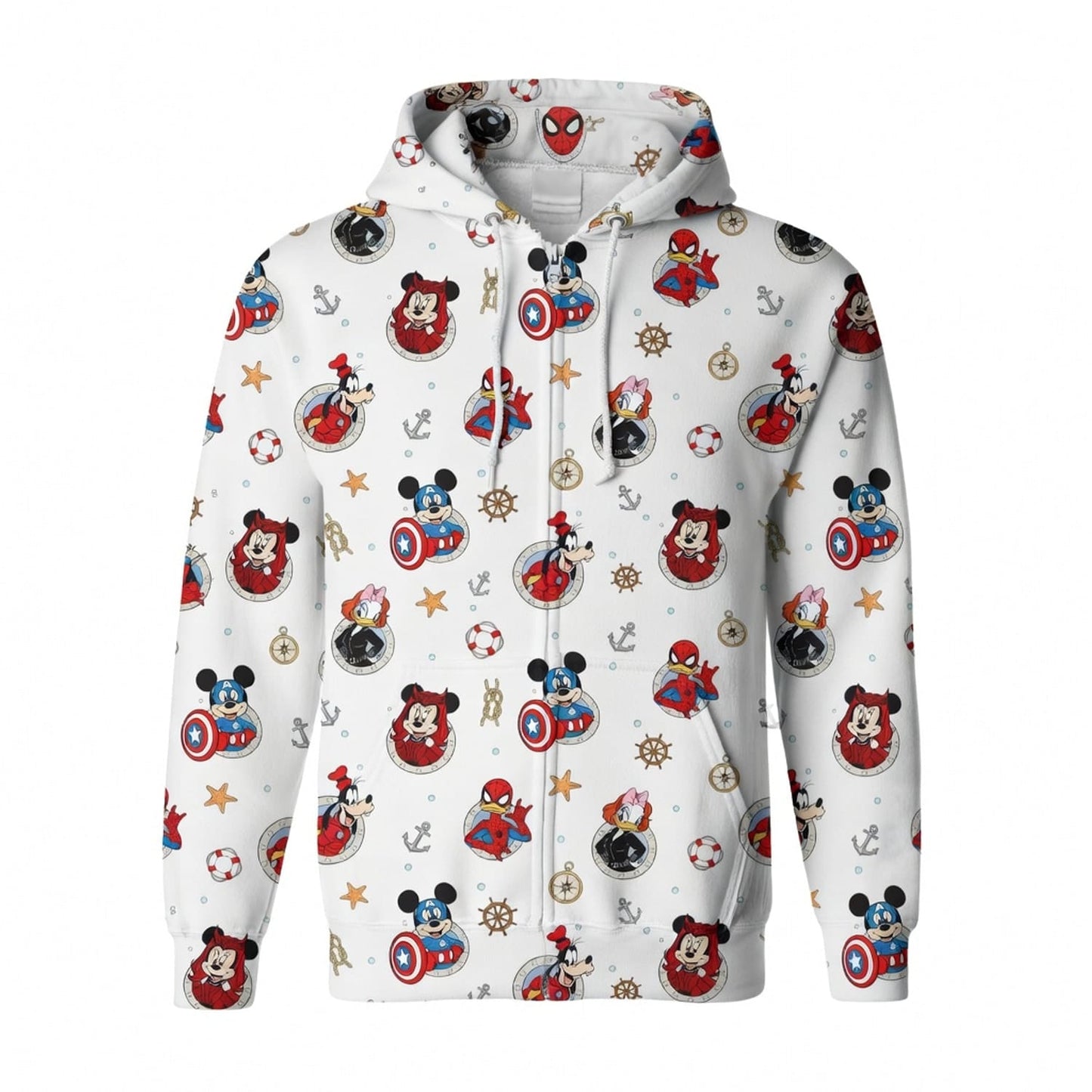 Superhero Icons AOP Apparel Mouse Duck Lady Duck Silly Dog