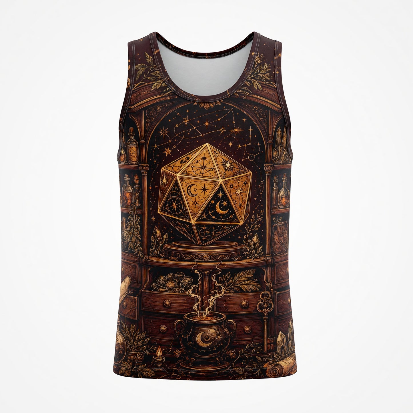 Fantasy Dungeon D20 Dice T-Shirt - Mystic Alchemy Fantasy Apparel