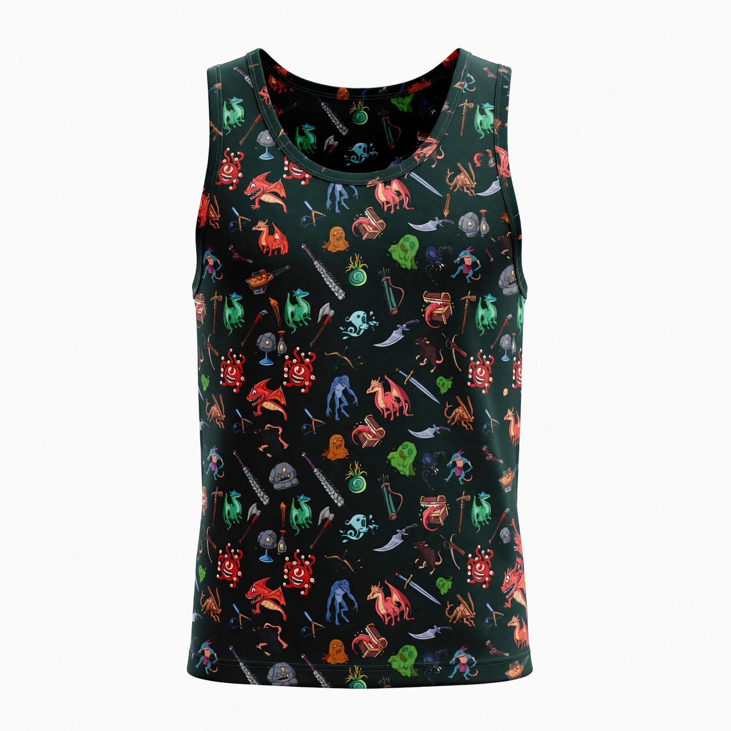 Fantasy Dungeon Monsters AOP T-Shirt - RPG Pattern Apparel