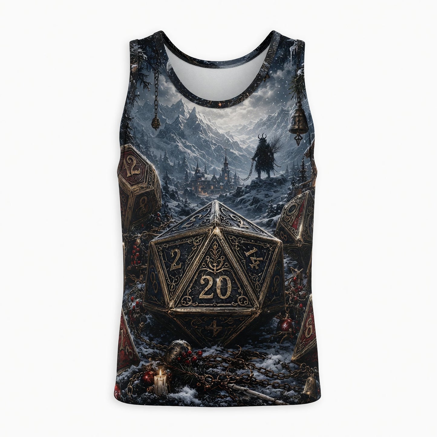 Christmas Dice AOP T-Shirt - Fantasy Winter RPG Apparel
