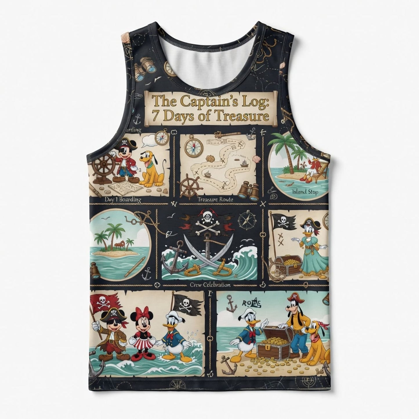 Pirate Crew AOP T-Shirt - Vintage Mouse Treasure Map