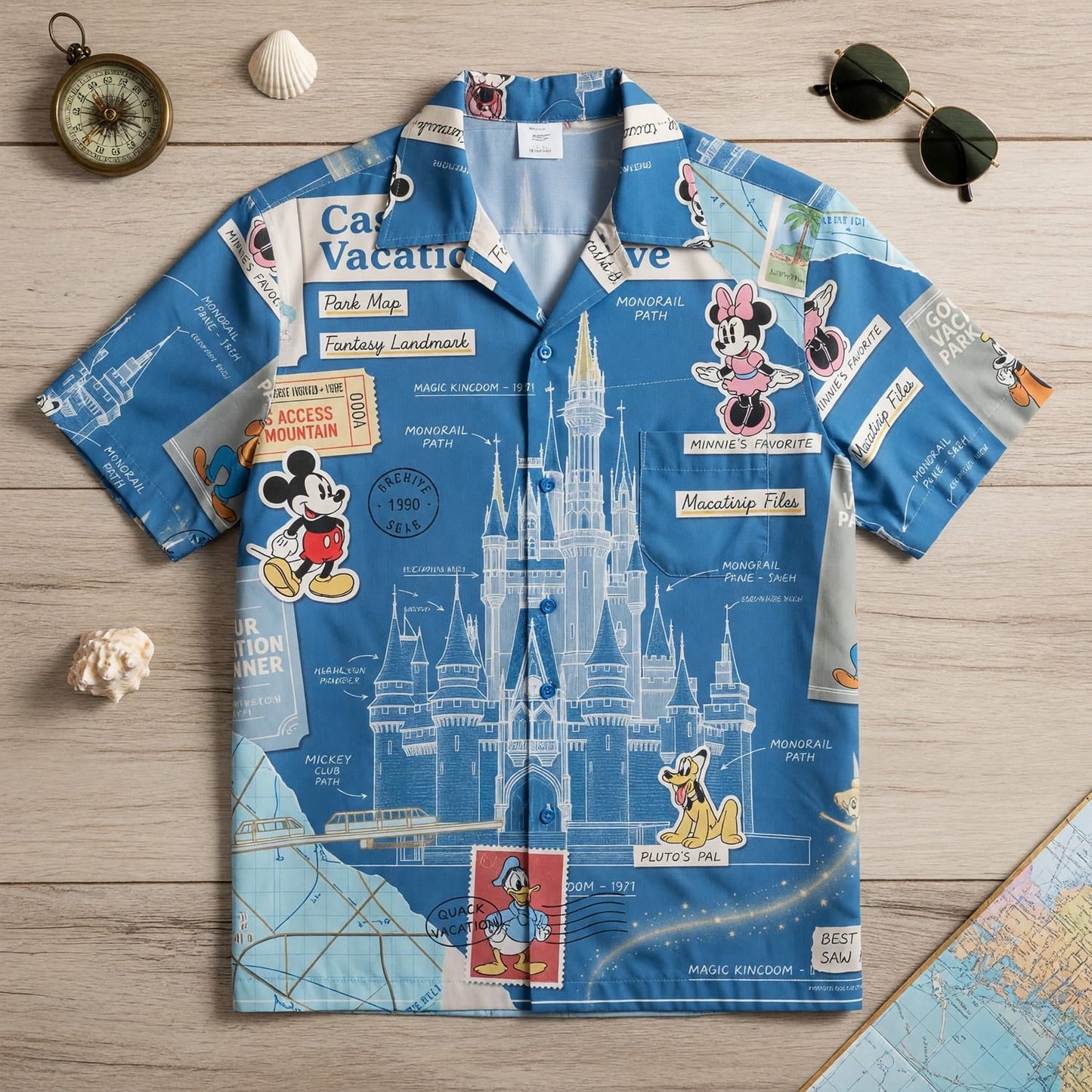Castle Park Hawaiian Shirt - Vintage Blueprint Archive
