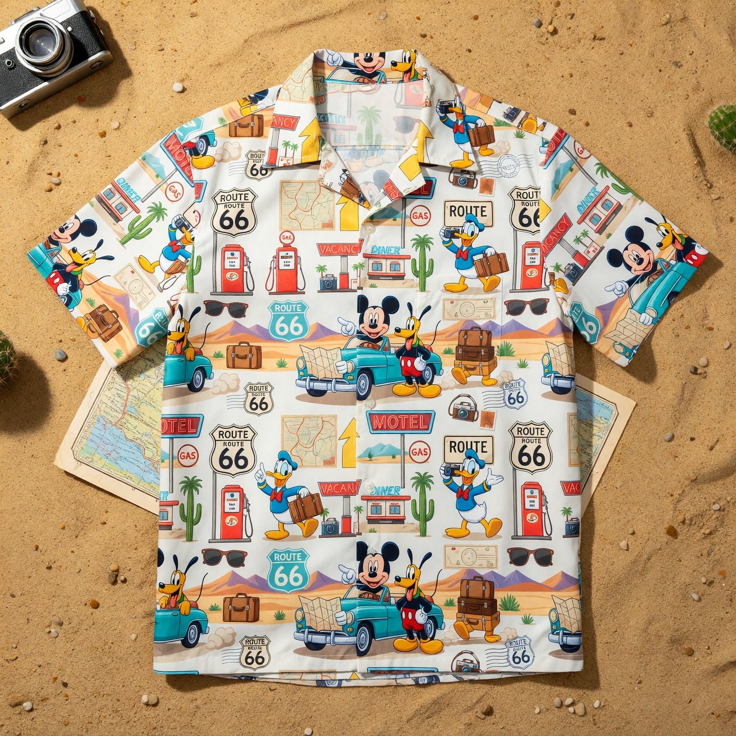 Mouse Route 66 Hawaiian Shirt - Vintage Road Trip Apparel