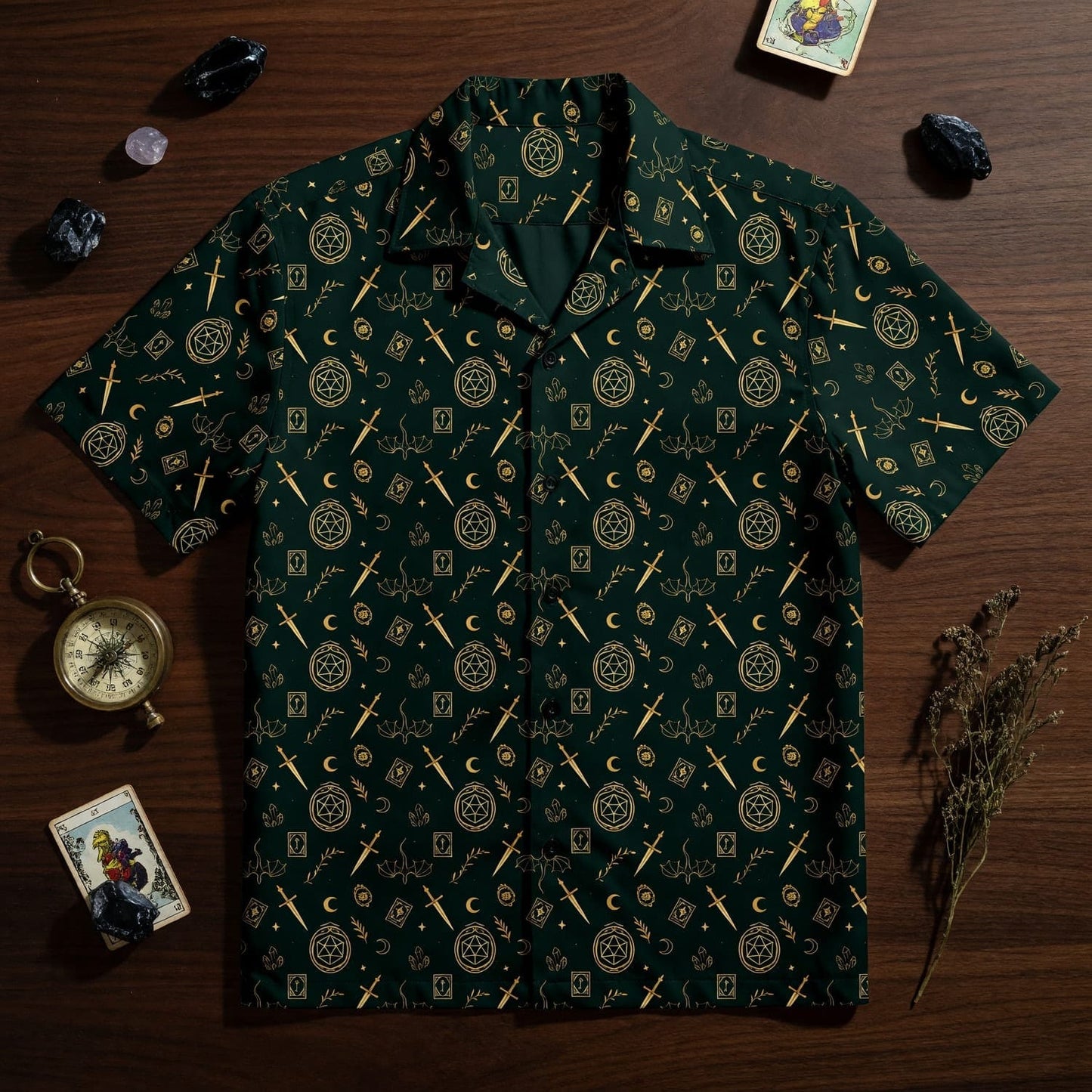 Fantasy Dungeon Hawaiian Shirt - Dark Fantasy RPG Apparel