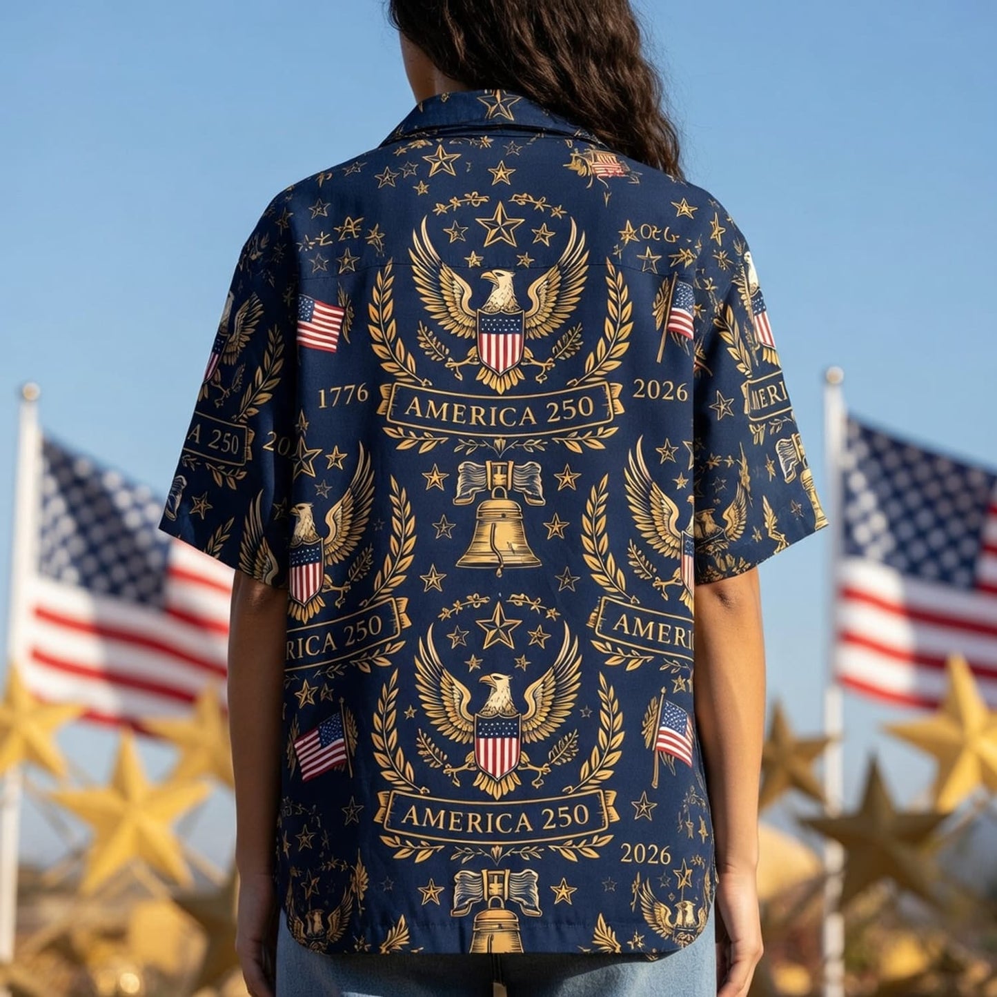 Patriotic Eagle Premium Hawaiian Shirt - America 250th Anniversary - HWFLSQY001