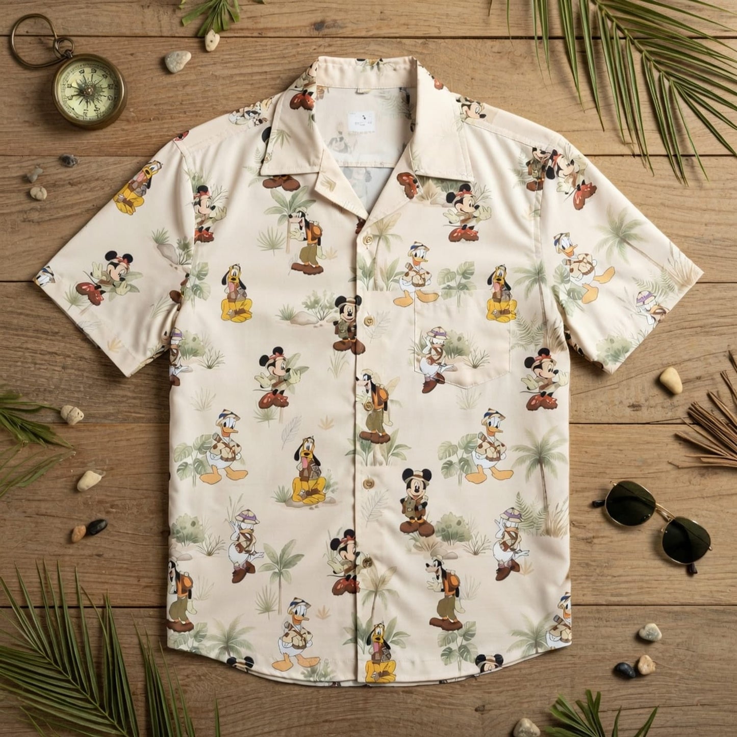 Safari Mouse Hawaiian Shirt - Tropical Jungle Explorer Print