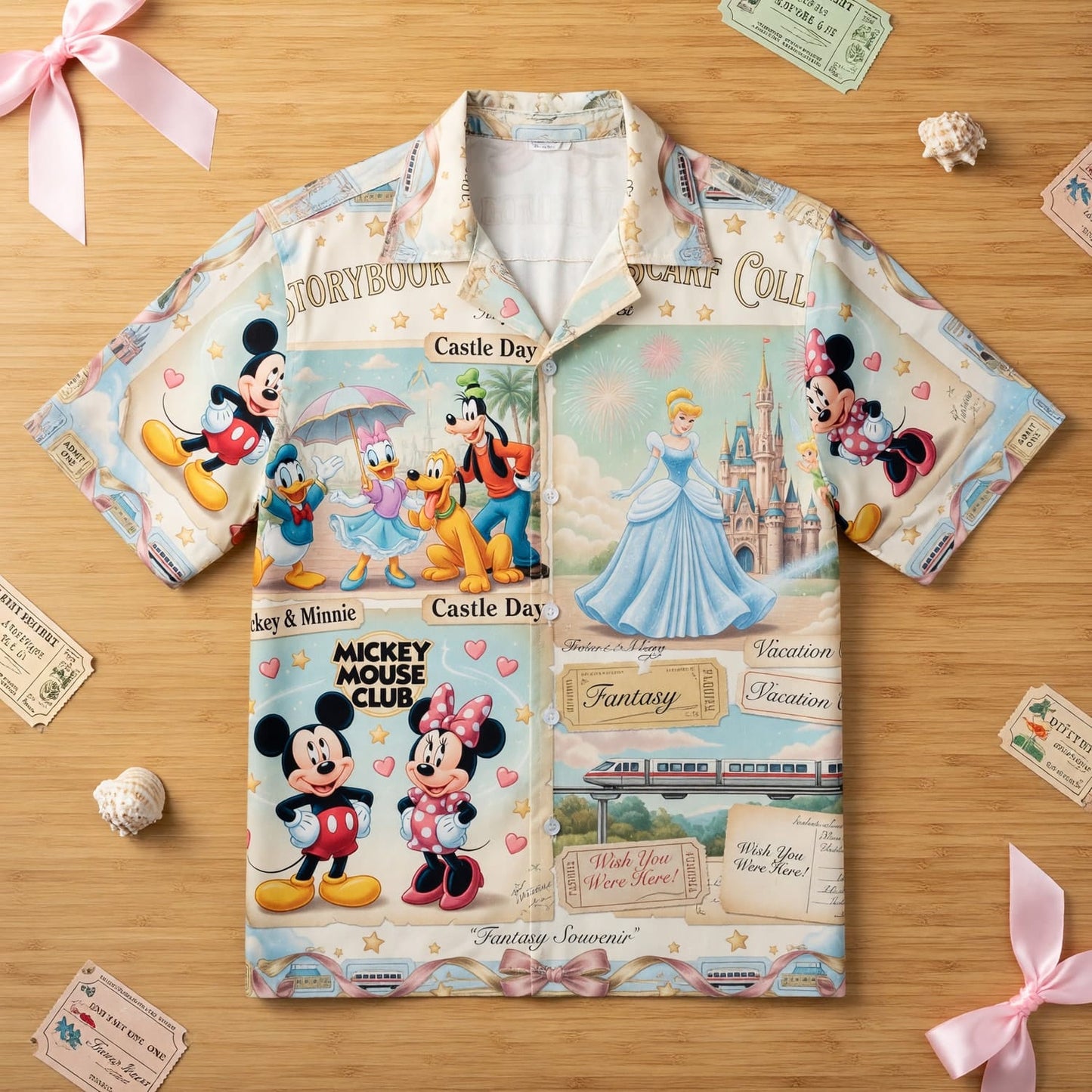 Theme Park Vacation Hawaiian Shirt - Mouse Castle Collage