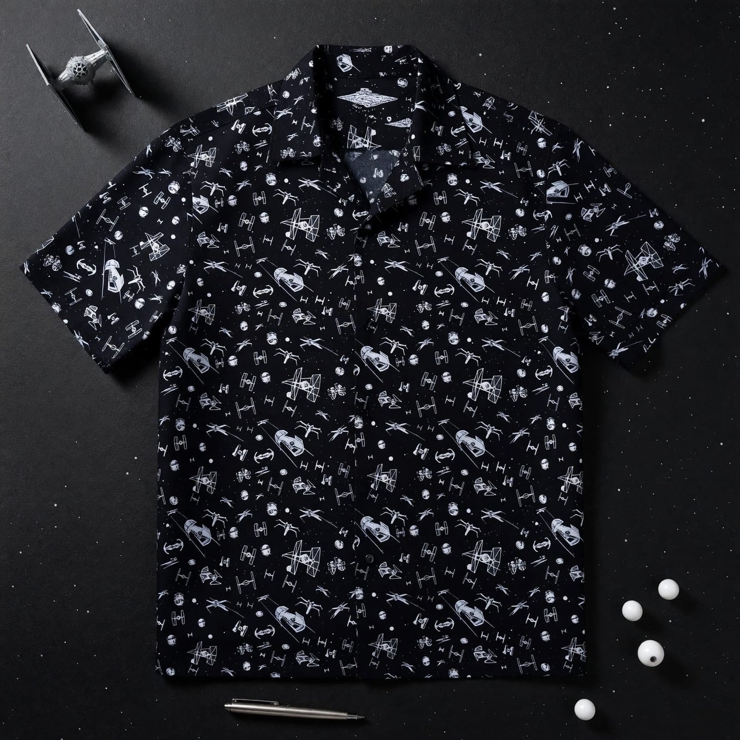 Galactic Spaceships Hawaiian Shirt - Galactic Fleet Pattern