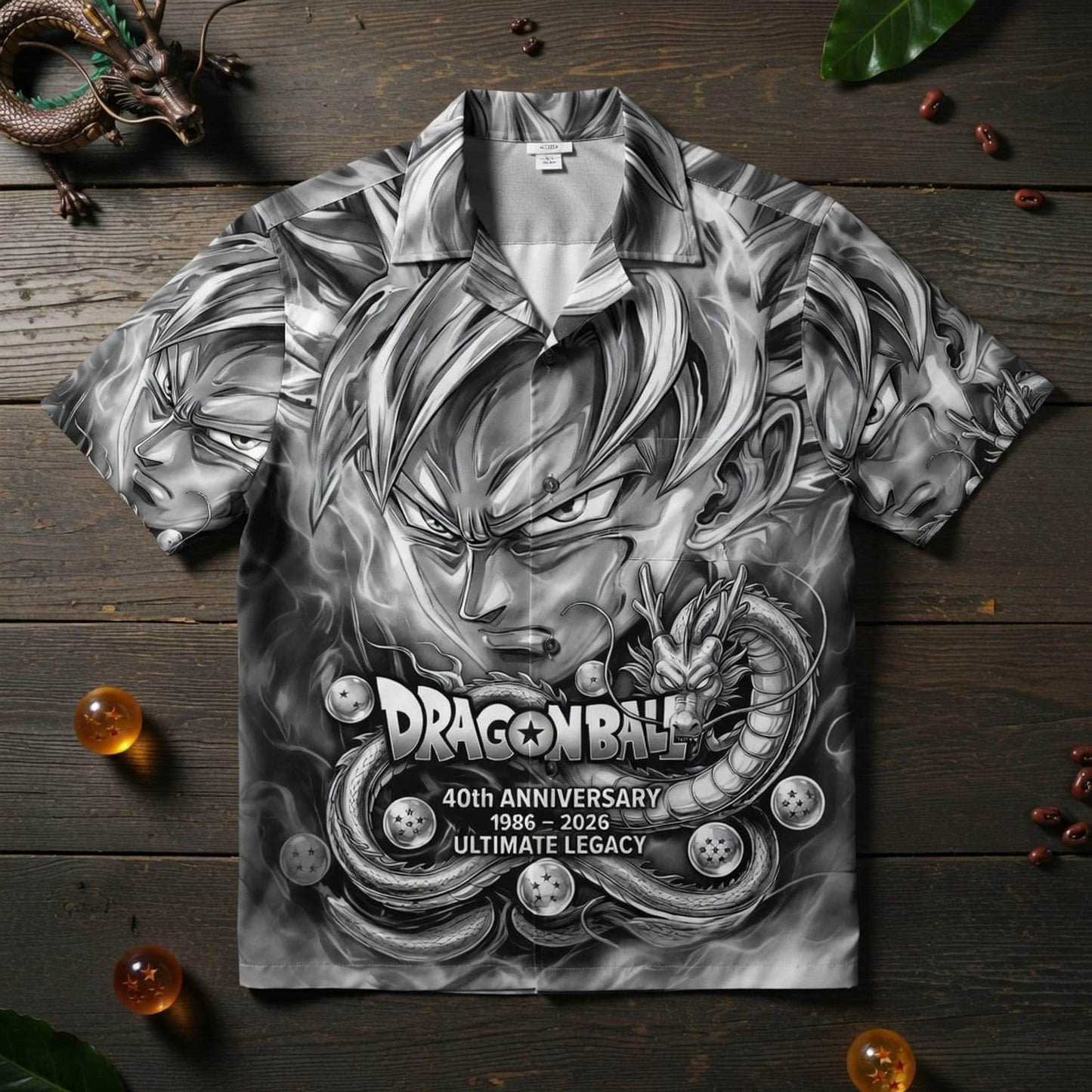 Anime Warrior 40th Anniversary Saiyan Warrior Premium Hawaiian Shirt - Personalized Anime Aloha Shirt
