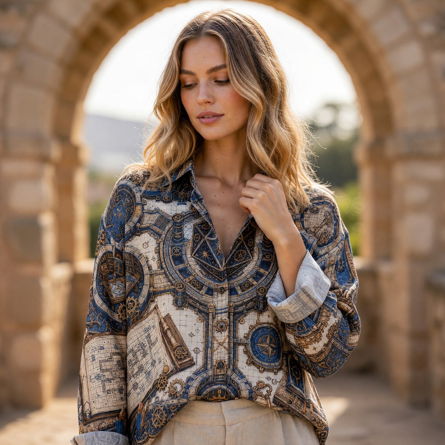 Fantasy Dungeon Steampunk Linen Shirt - Fantasy Tabletop Gaming