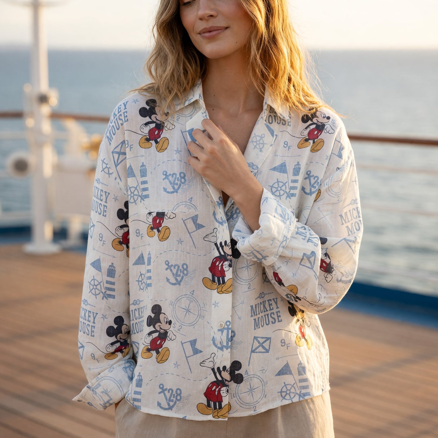 Mouse Nautical Linen Shirt - Sailor Pattern Apparel