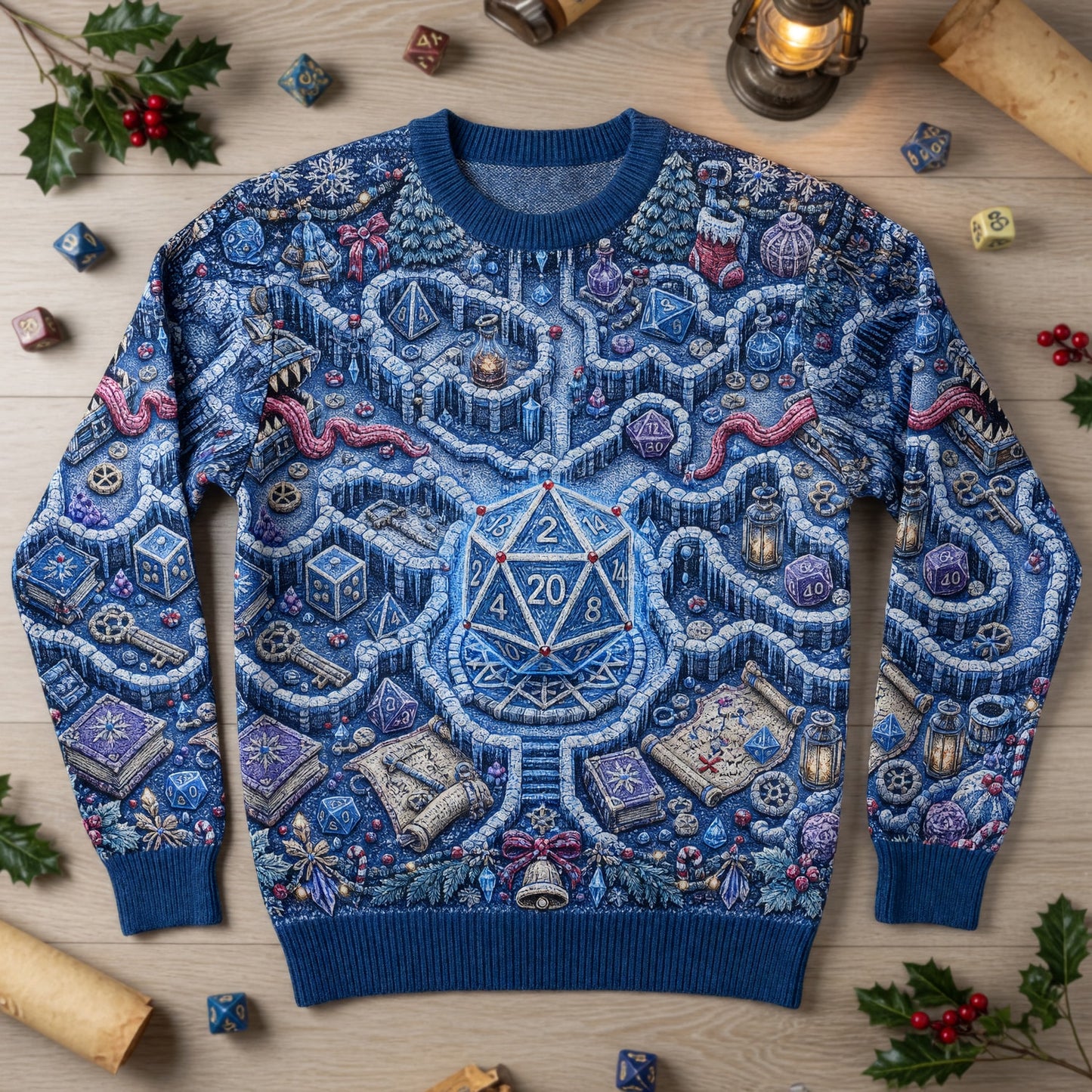 Christmas Sweater - Icy Dice Dungeon Winter Labyrinth