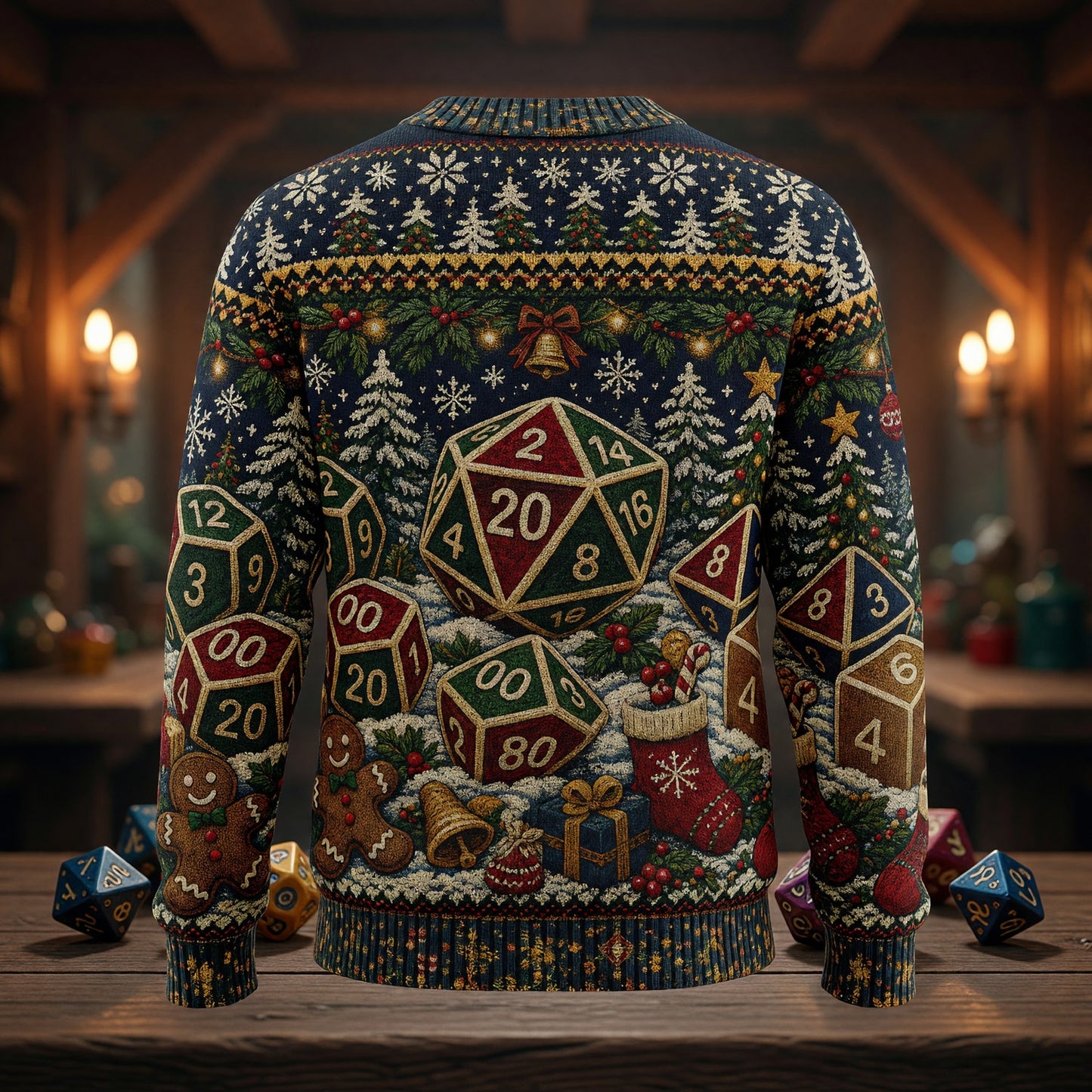 Christmas Dice Sweater - Festive Holiday RPG Knit