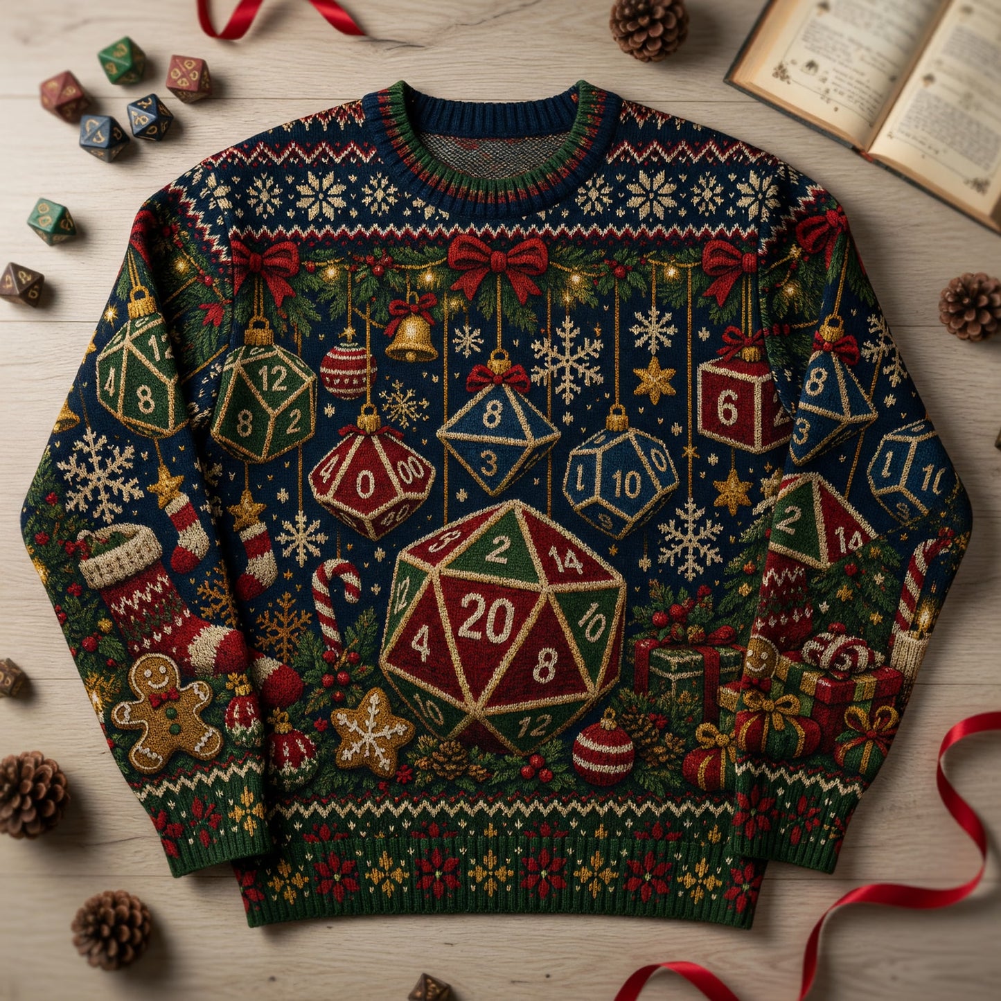 Christmas Sweater - Dice Ornament Holiday Knit