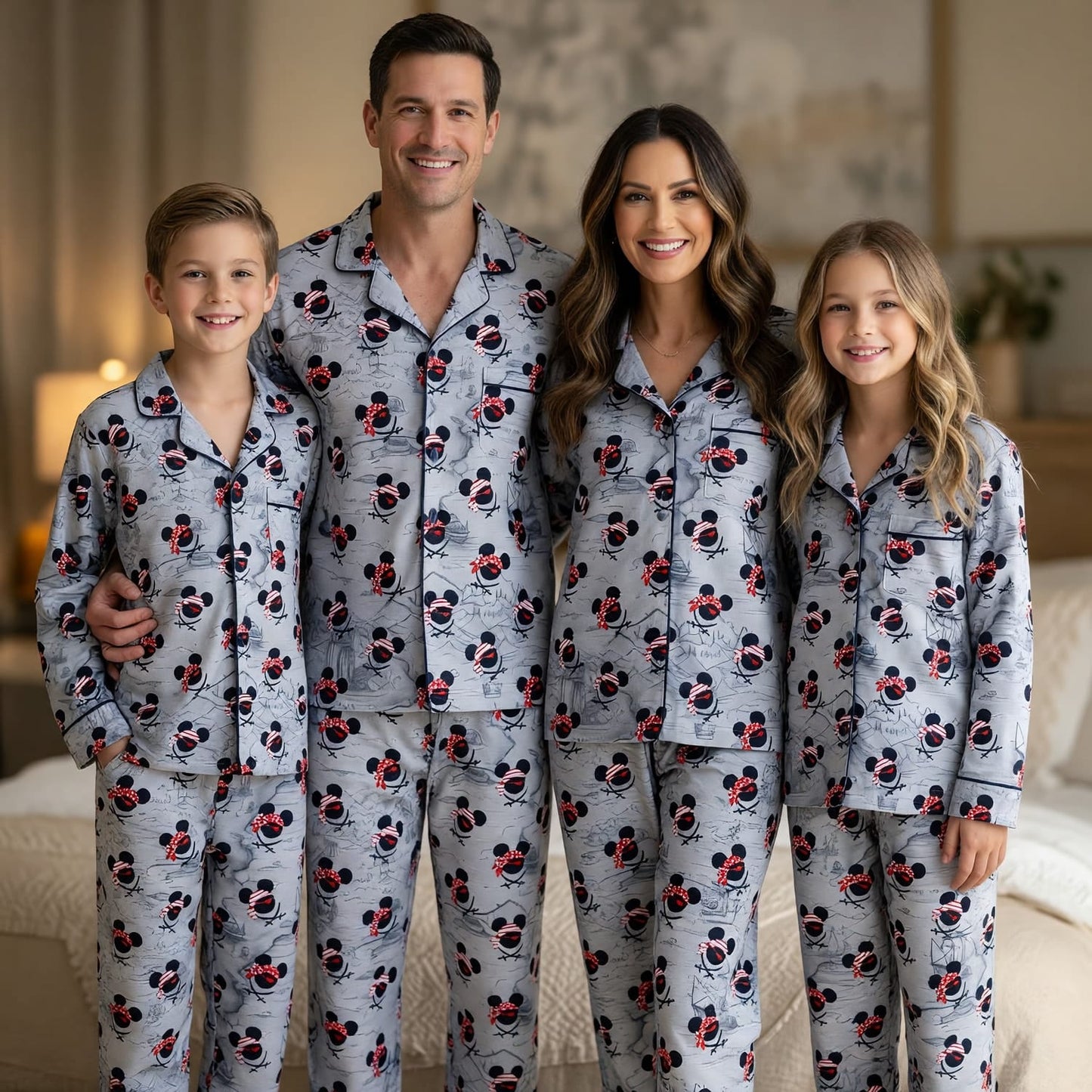 Pirate Mouse Thick Pajama Set - Treasure Map Sleepwear