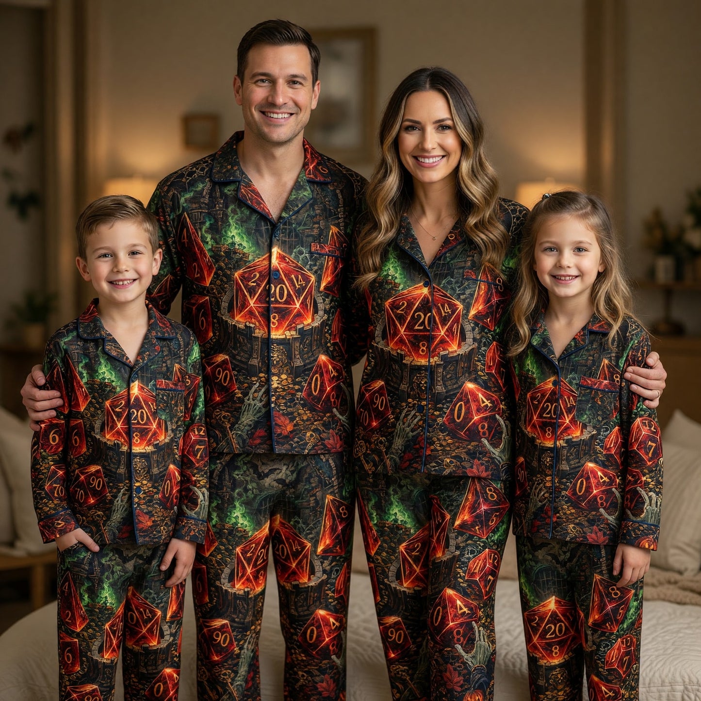 Dice Halloween Pajama Set - Spooky Dungeon RPG Nightwear