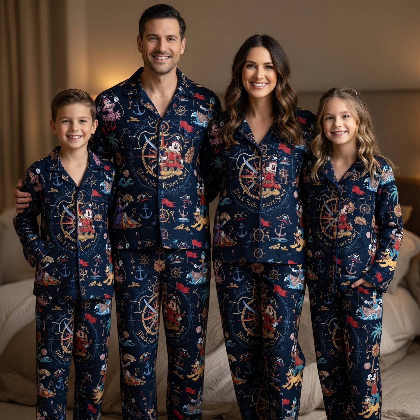 Pirate Mouse Thick Pajama Set - Cartoon Nautical Sleepwear