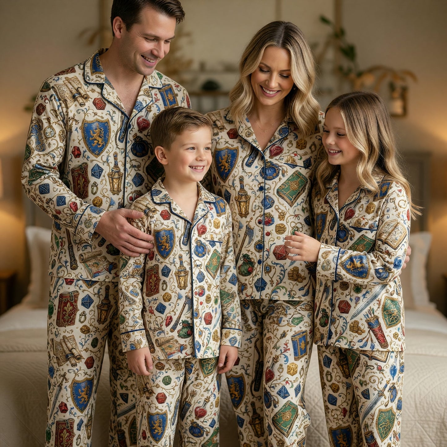 Fantasy Dungeon Thick Pajama Set - Fantasy Dice RPG Sleepwear