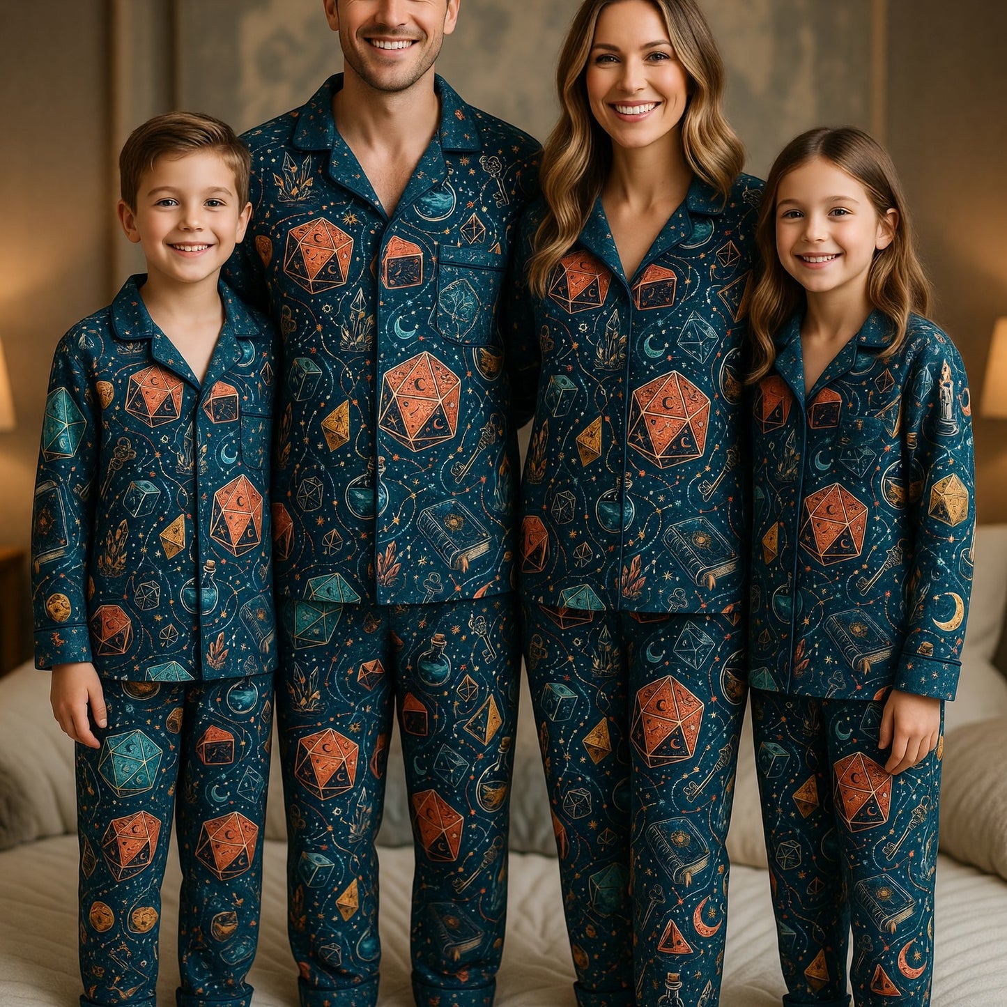 Mystic Dice Thick Pajama Set - Fantasy Wizard RPG Sleepwear