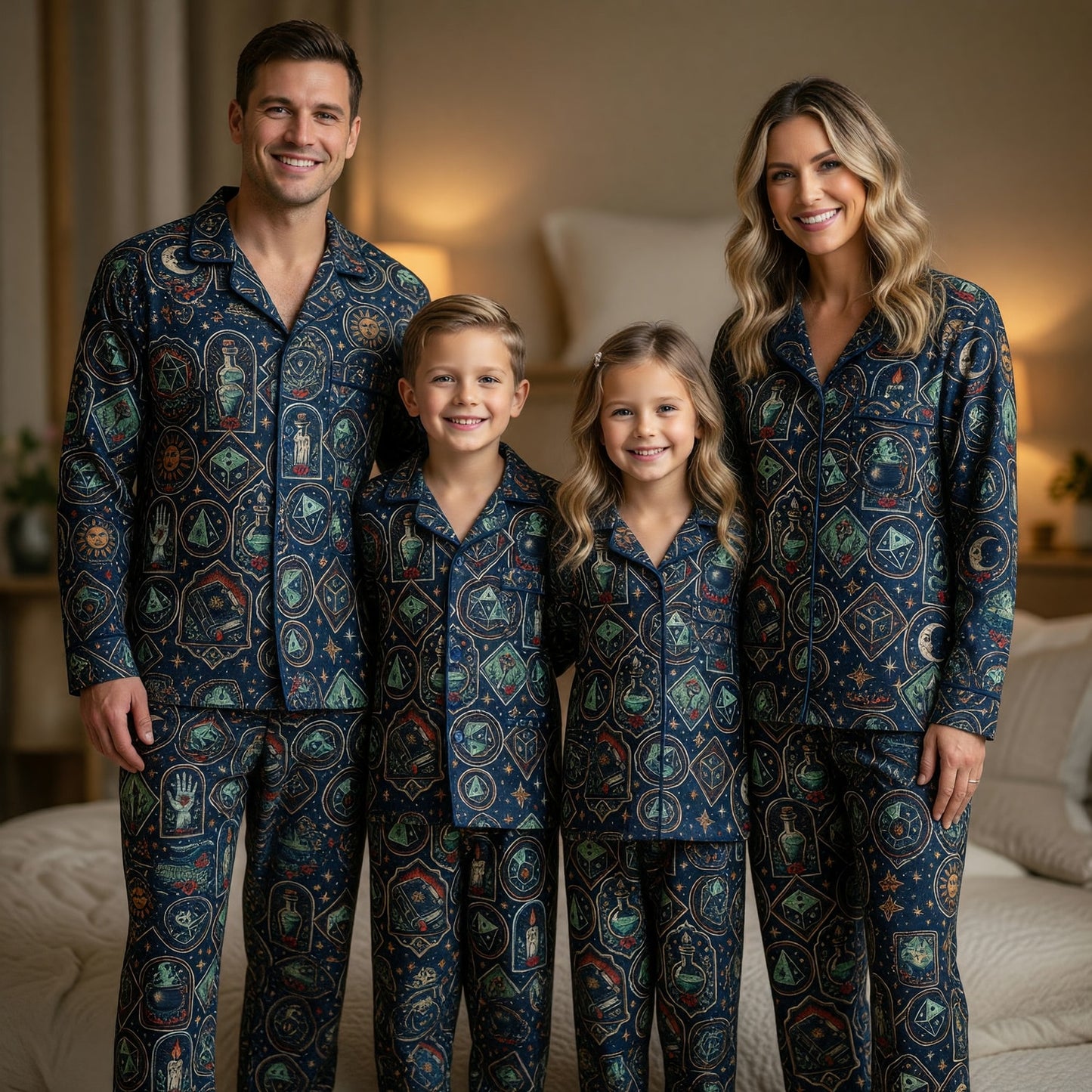 Occult D20 Dice Thick Pajama Set - Mystic Witchcraft Nightwear