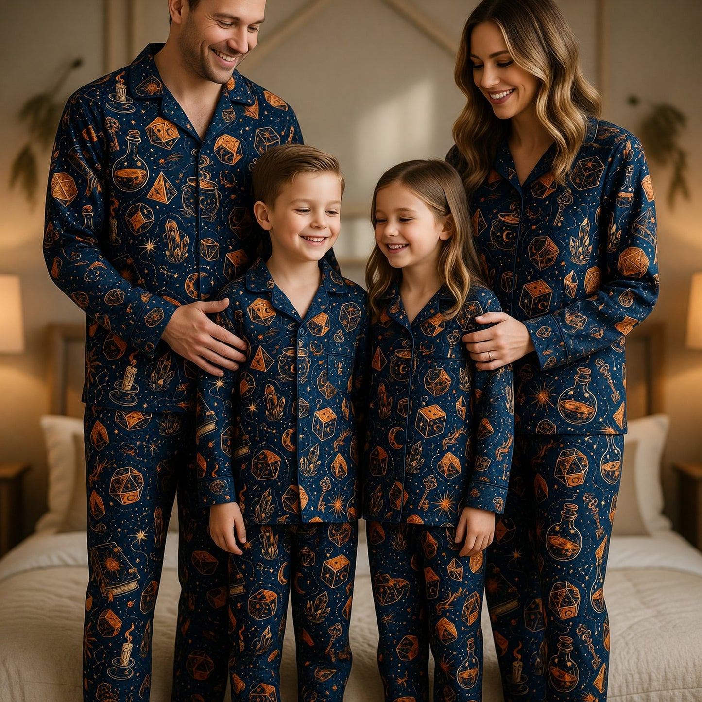 Mystic Dice Thick Pajama Set - Celestial Wizard Fantasy