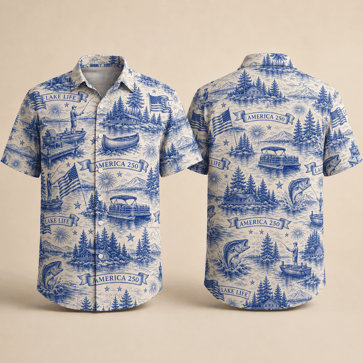 America 250 Lake Life Premium Hawaiian Shirt - Patriotic Apparel - HW3QYKF001