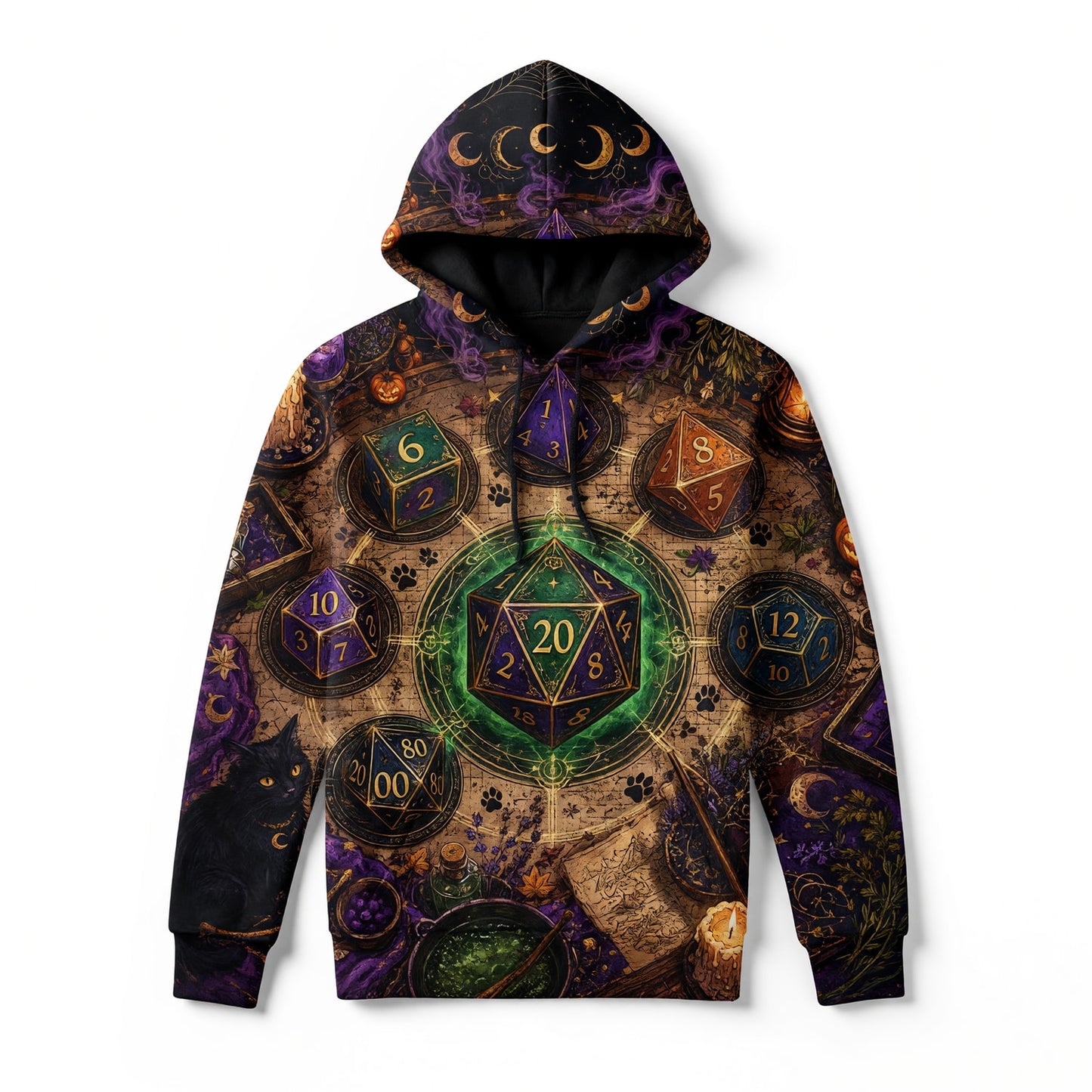 Witchy Dice AOP Apparel - Mystic Fantasy RPG Streetwear