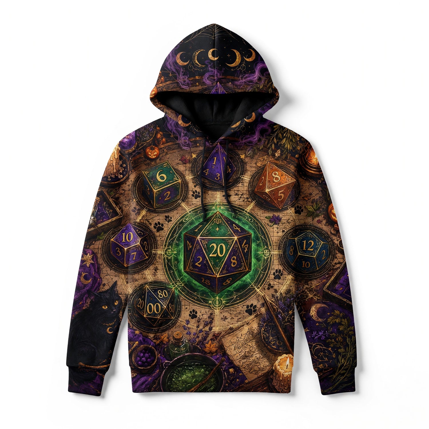 Witchy Dice AOP Apparel - Mystic Fantasy RPG Streetwear