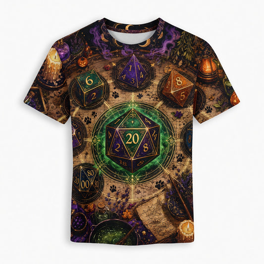 Witchy Dice AOP Apparel - Mystic Fantasy RPG Streetwear