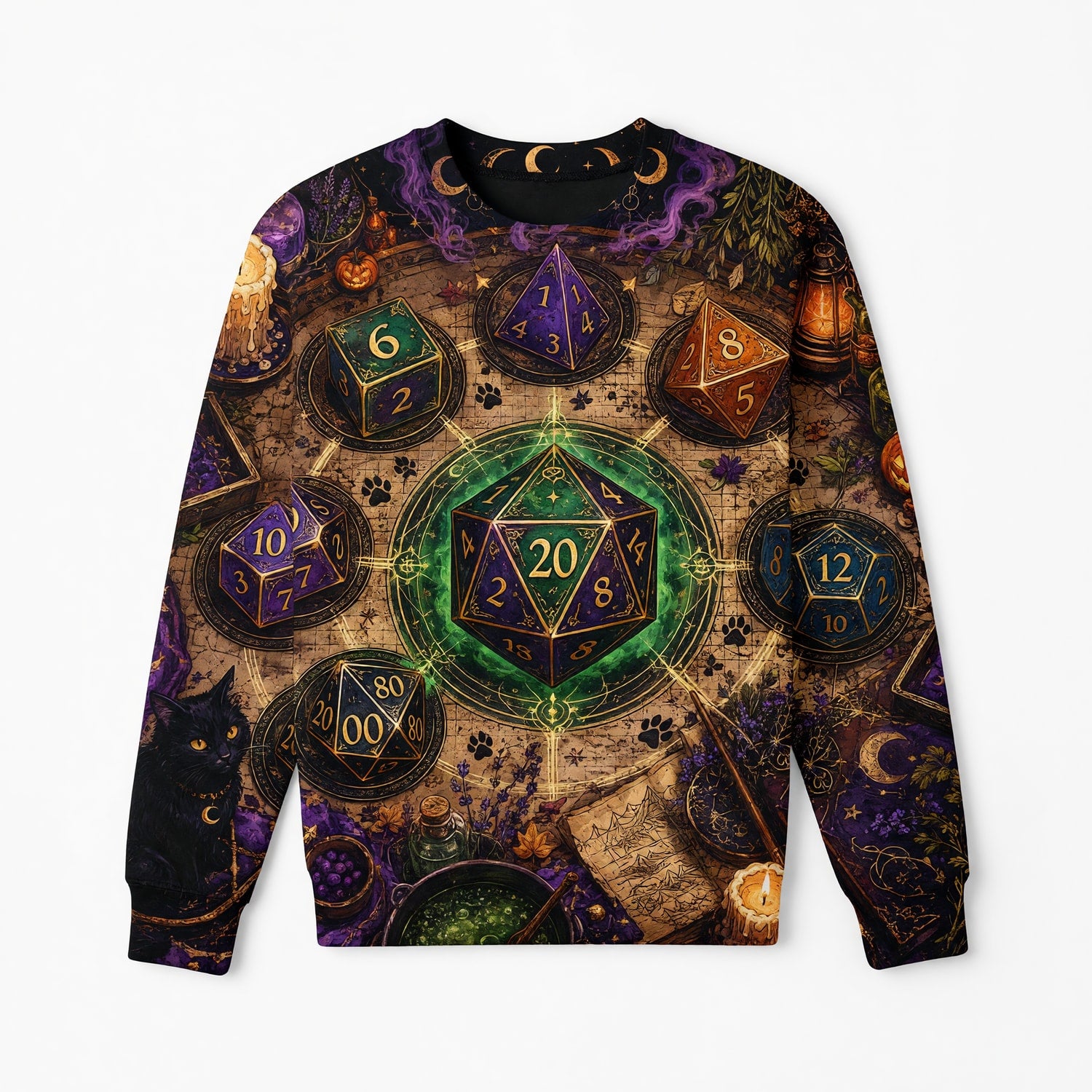 Witchy Dice AOP Apparel - Mystic Fantasy RPG Streetwear
