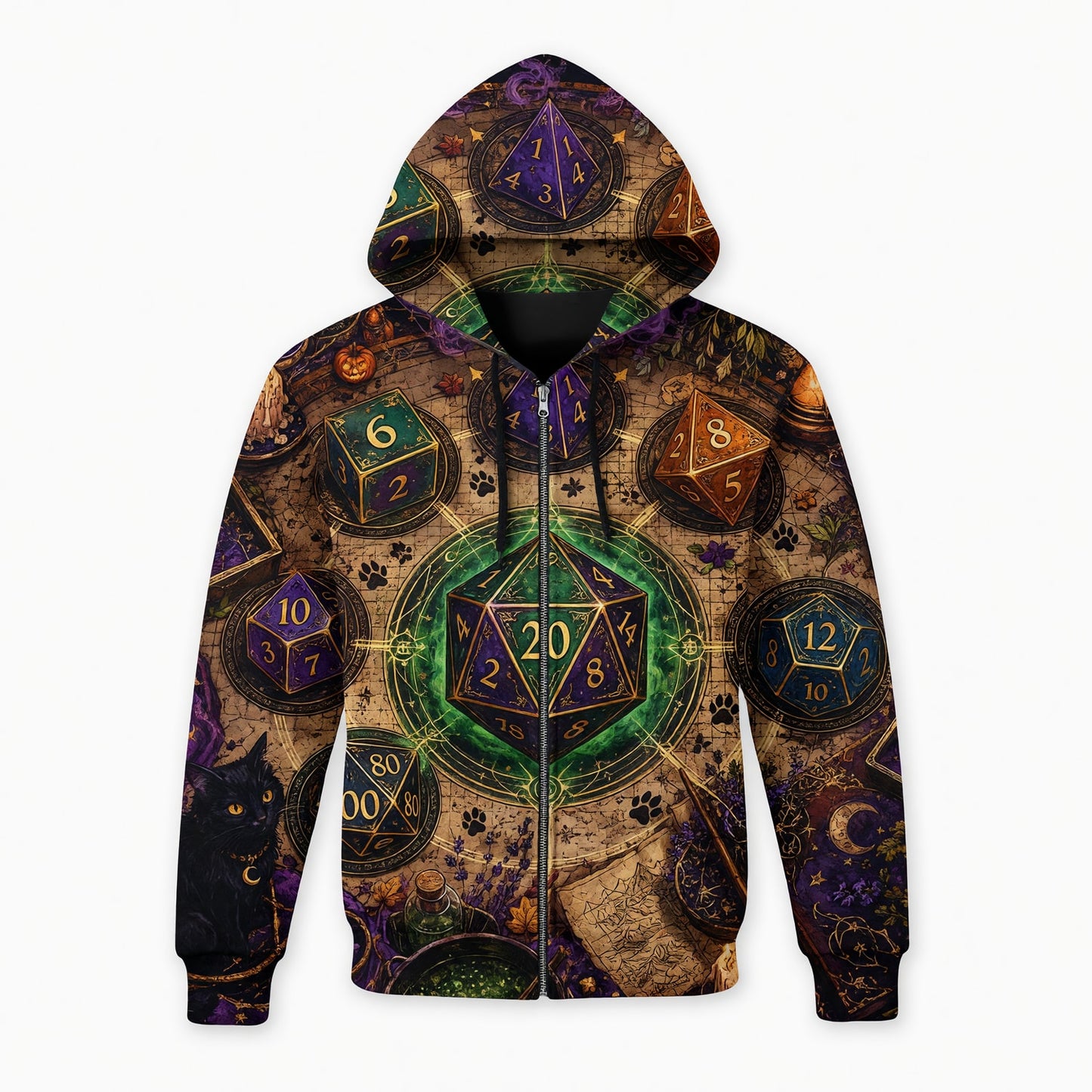 Witchy Dice AOP Apparel - Mystic Fantasy RPG Streetwear