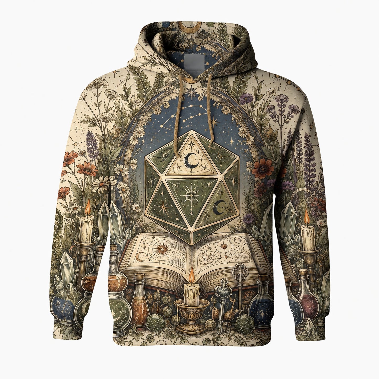 Celestial D20 Dice T-Shirt - Witchy Mystic Fantasy Apparel
