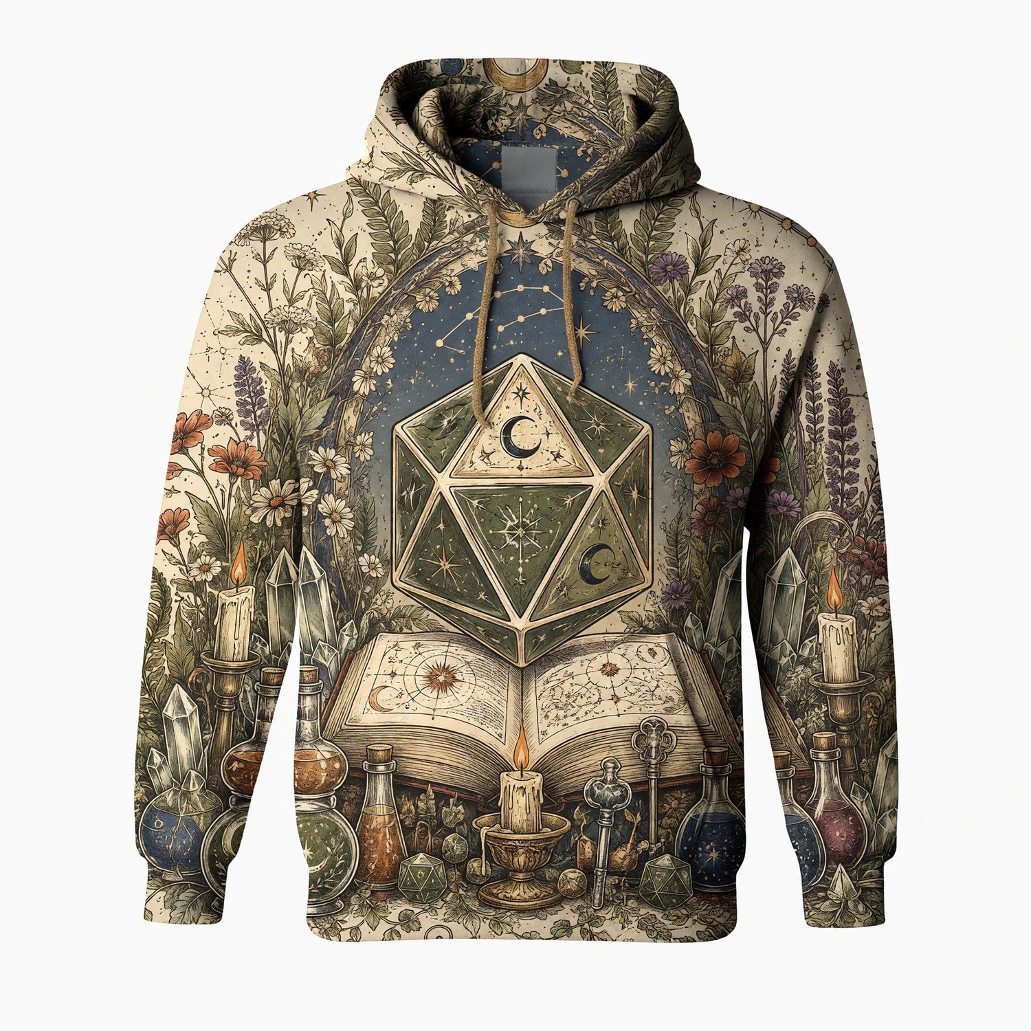 Celestial D20 Dice T-Shirt - Witchy Mystic Fantasy Apparel
