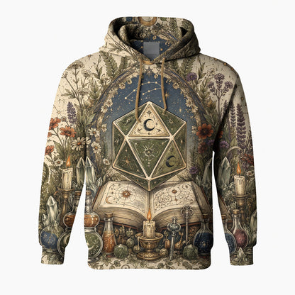 Celestial D20 Dice T-Shirt - Witchy Mystic Fantasy Apparel