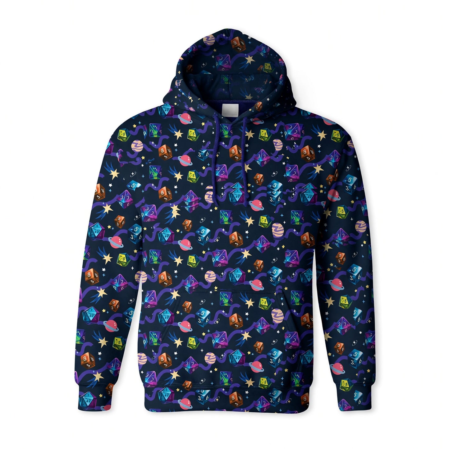 Cosmic Dice AOP T-Shirt - Galaxy RPG Gaming Apparel