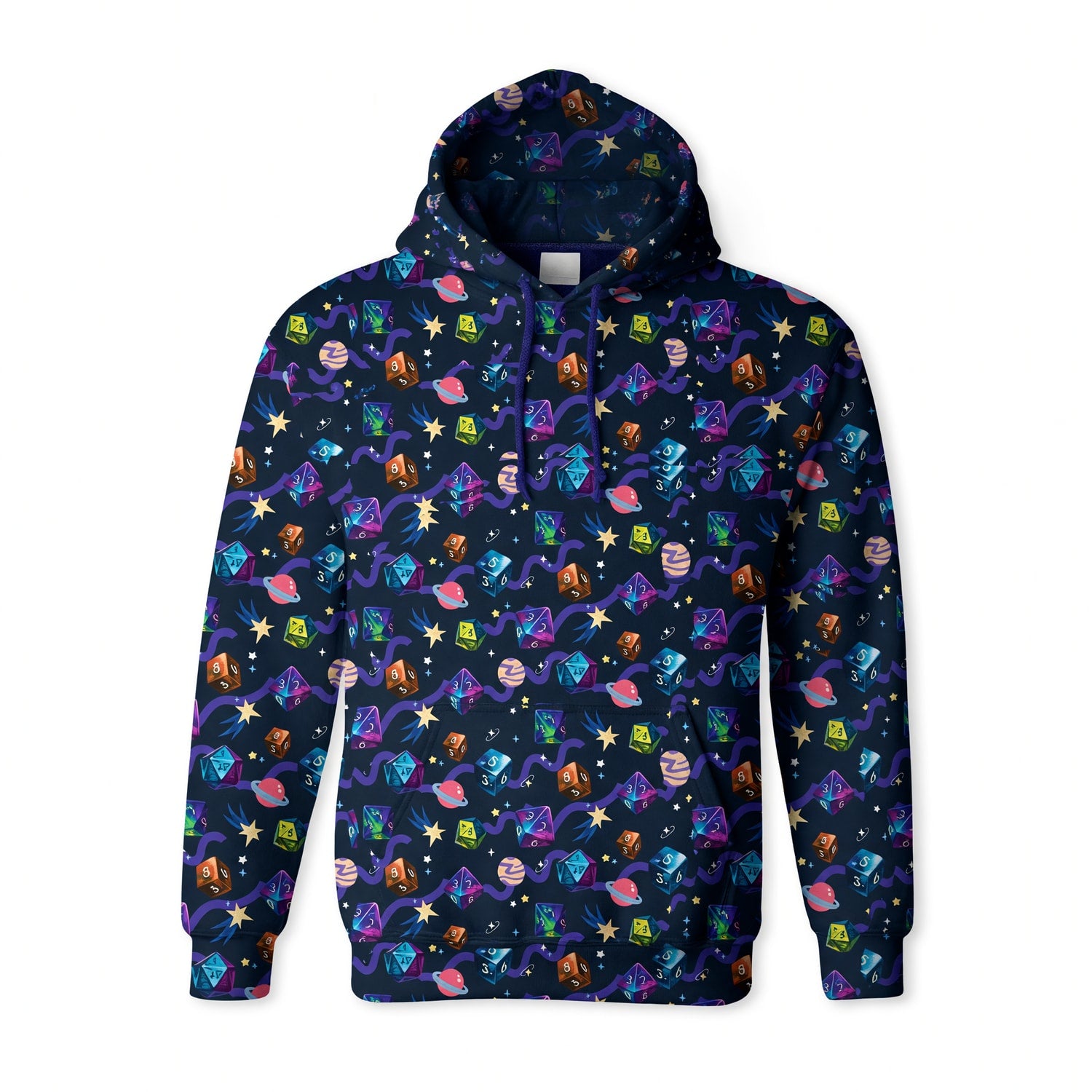 Cosmic Dice AOP T-Shirt - Galaxy RPG Gaming Apparel