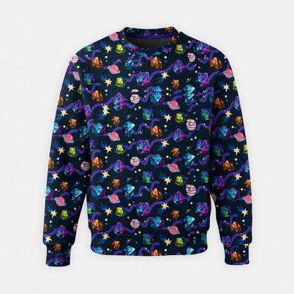 Cosmic Dice AOP T-Shirt - Galaxy RPG Gaming Apparel