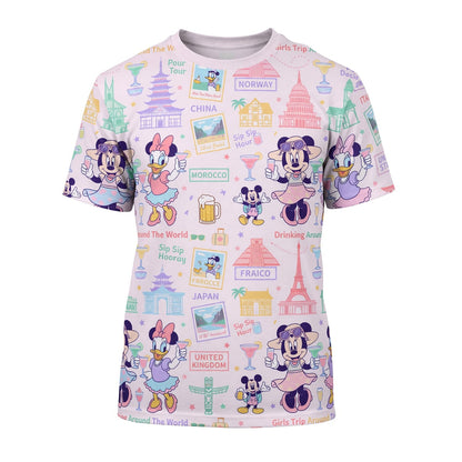 World Park Drinking Around The World AOP T-Shirt - Girls Trip Pattern