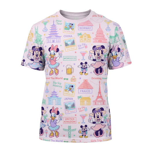 World Park Drinking Around The World AOP T-Shirt - Girls Trip Pattern