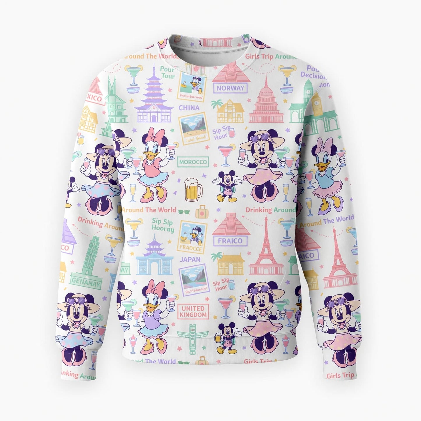 World Park Drinking Around The World AOP T-Shirt - Girls Trip Pattern