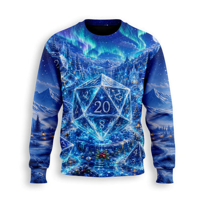 Crystal Dice Winter AOP T-Shirt - Fantasy RPG Streetwear
