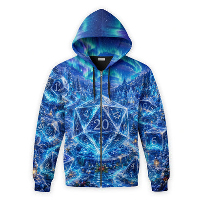 Crystal Dice Winter AOP T-Shirt - Fantasy RPG Streetwear