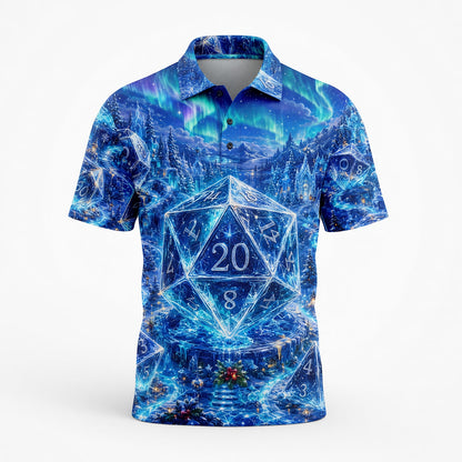 Crystal Dice Winter AOP T-Shirt - Fantasy RPG Streetwear