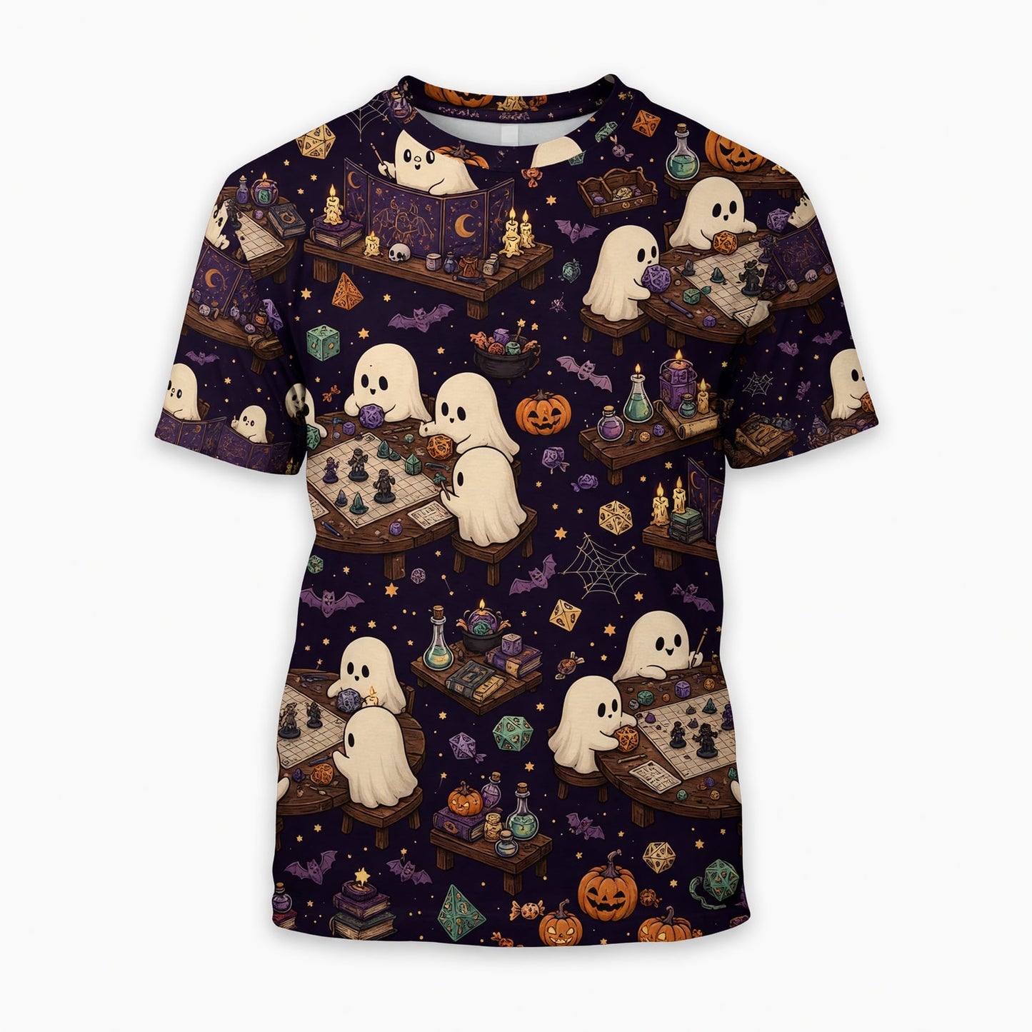 Ghost Halloween AOP T-Shirt - Cute RPG Gamer Streetwear