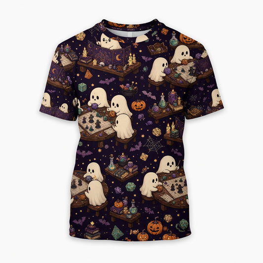 Ghost Halloween AOP T-Shirt - Cute RPG Gamer Streetwear